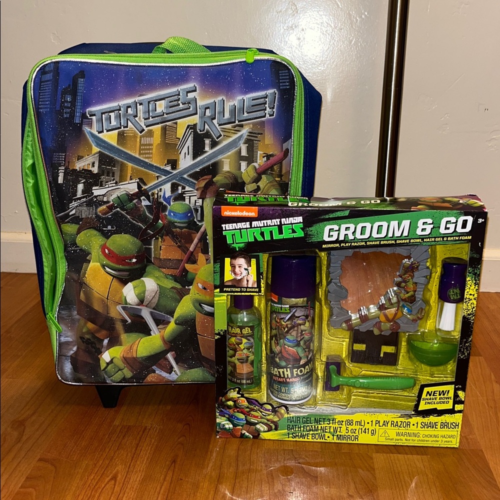 Luggage Rolling suitcase groom kit Teenage Mutant Ninja Turtles travel set